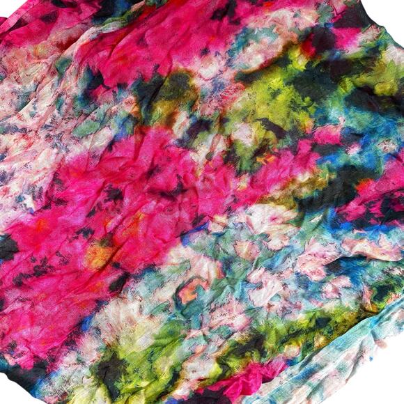 NWT Anthropologie Fau et Fille Infinity Scarf Multi Watercolor Floral Modal Silk - Picture 9 of 12